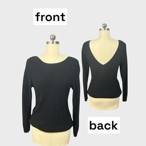 Banana Republic Back-Vee Sweater in chunky rib knit sz M